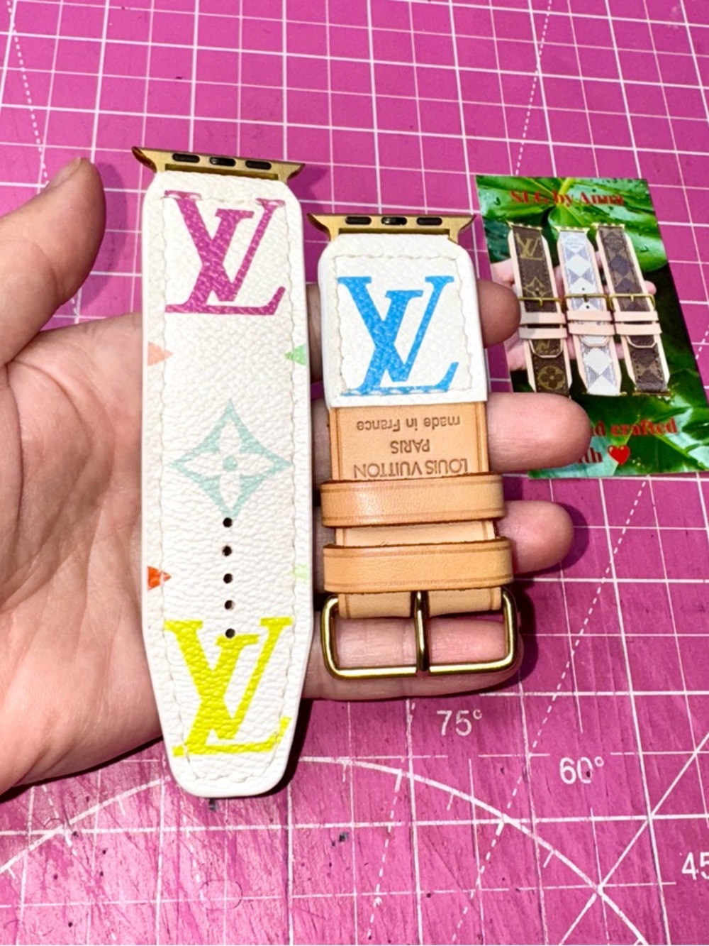 🌹 Louis Vuitton Poignet Multicolor Apple Watch band Handmade